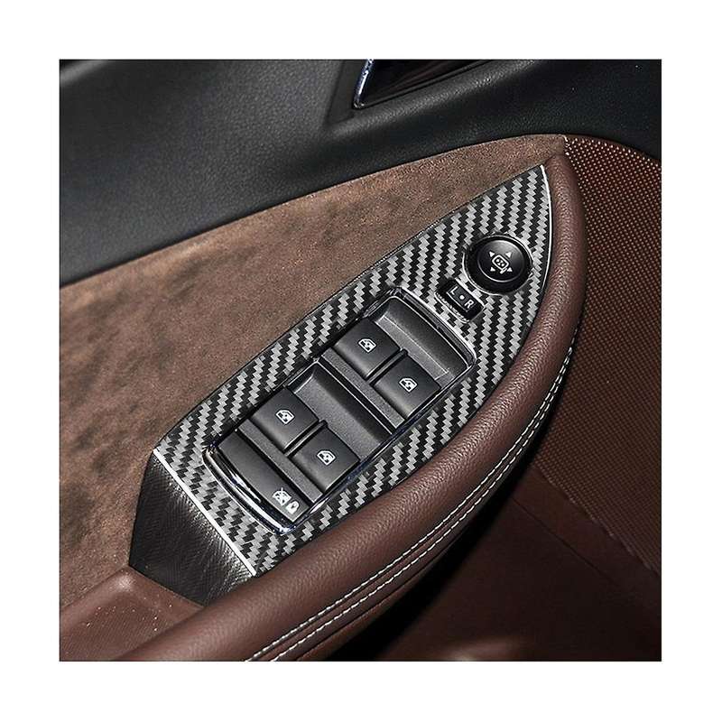 for 2014-2020 Soft Carbon Fiber Car Window Lift Switch Cover Panel Trim Sticker Accessories