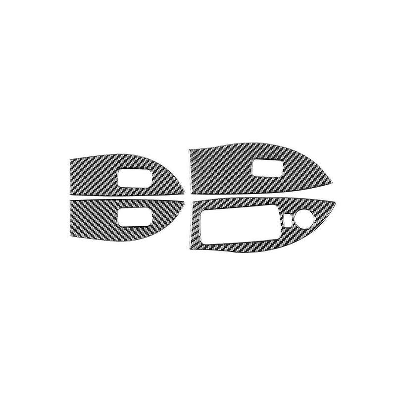 for 2014-2020 Soft Carbon Fiber Car Window Lift Switch Cover Panel Trim Sticker Accessories