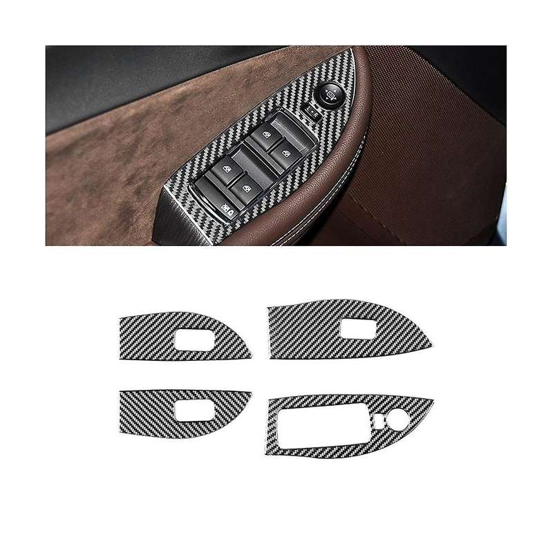 for 2014-2020 Soft Carbon Fiber Car Window Lift Switch Cover Panel Trim Sticker Accessories
