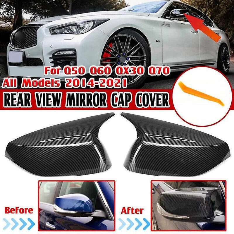 for 2014-2022 Q50 Q60 Carbon Fiber Color Rear View Side Mirror Cover Cap M Style