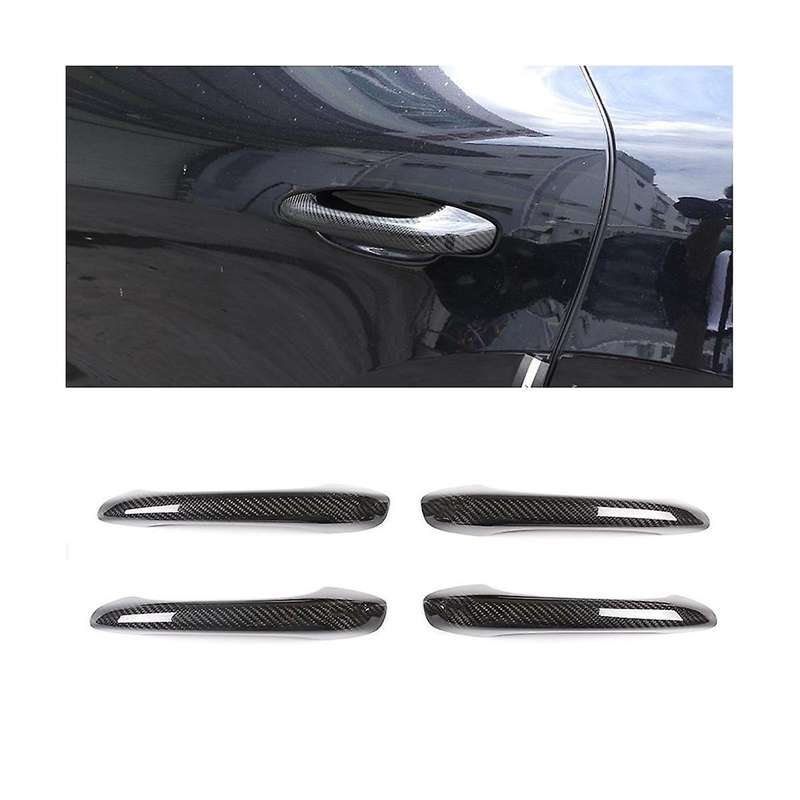 for 2014-2023 Dry Carbon Fiber Car Exterior Door Handle Cover Trim Sticker Accessories (Without Hol
