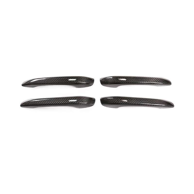 for 2014-2023 Dry Carbon Fiber Car Exterior Door Handle Cover Trim Sticker Accessories (with Holes)