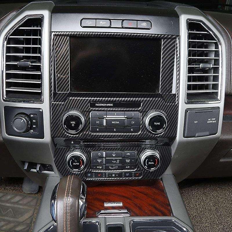 for 2015 2016 2017 2018 2019 2020 Central Control Air Conditioning & GPS Navi Panel Trim, ABS Carbon