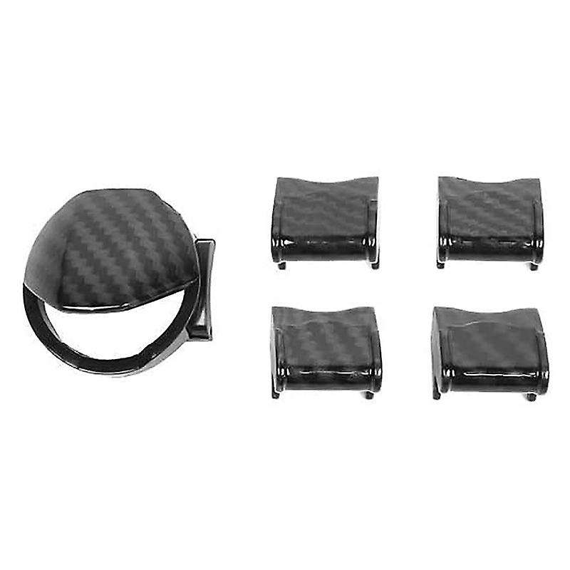 for 2015+ ABS Carbon Fiber Engine Start/Stop Button & Dashboard Control Button Cover Trim