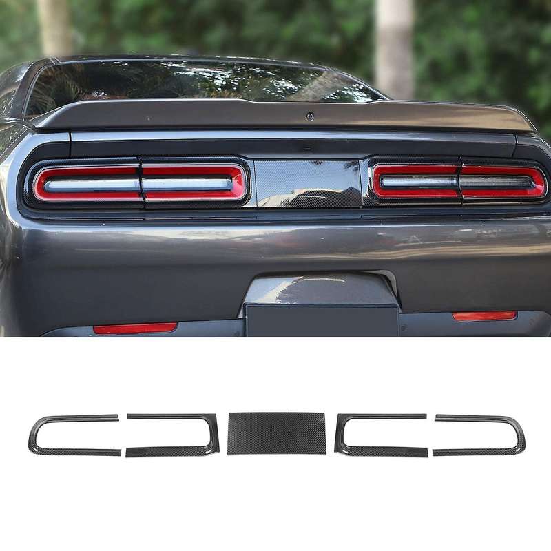 for 2015+ Car Carbon Fiber Taillight Cover Trim Rear Tail Light Lamp Decoration Frame Accessories, 5