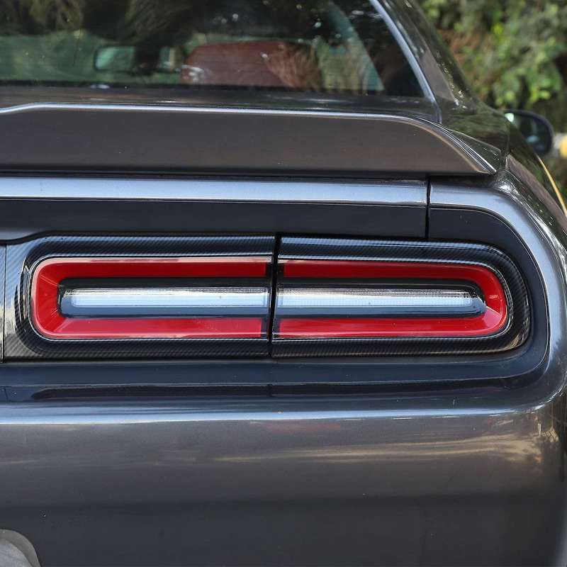 for 2015+ Car Carbon Fiber Taillight Cover Trim Rear Tail Light Lamp Decoration Frame Accessories, 5