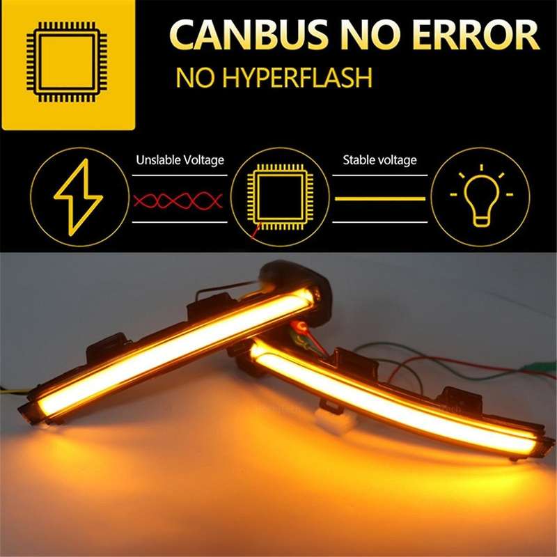 for 2015 2016 2017 2018 2019 2Pcs Car Dynamic LED Turn Signal Light Rearview Mirror Blinker Indicato