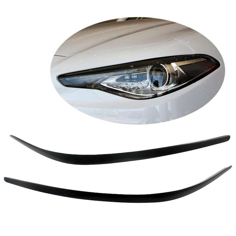 for 2015-2018 Carbon Fiber Headlights Eyebrow Lamp Eyelid Cover Sticker Trim Refitting