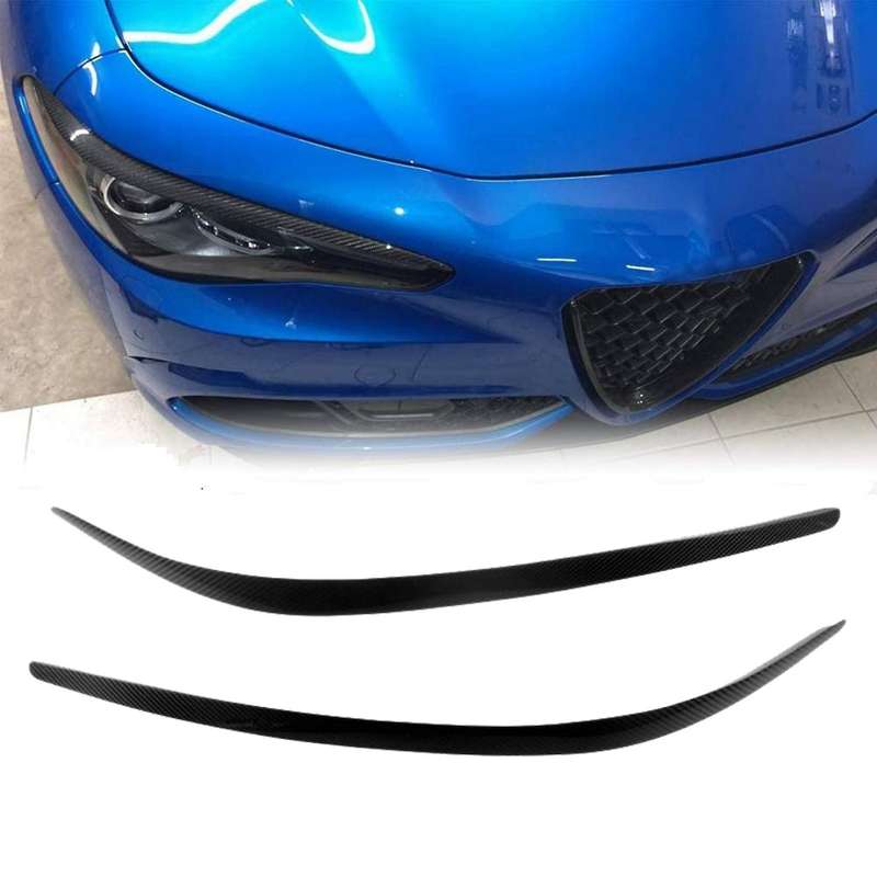 for 2015-2018 Carbon Fiber Headlights Eyebrow Lamp Eyelid Cover Sticker Trim Refitting