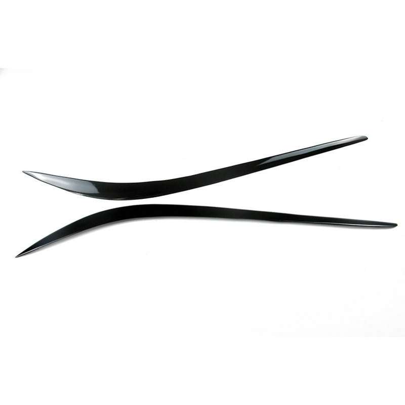 for 2015-2018 Glossy Black Headlights Eyebrow Lamp Eyelid Cover Sticker Trim Refitting