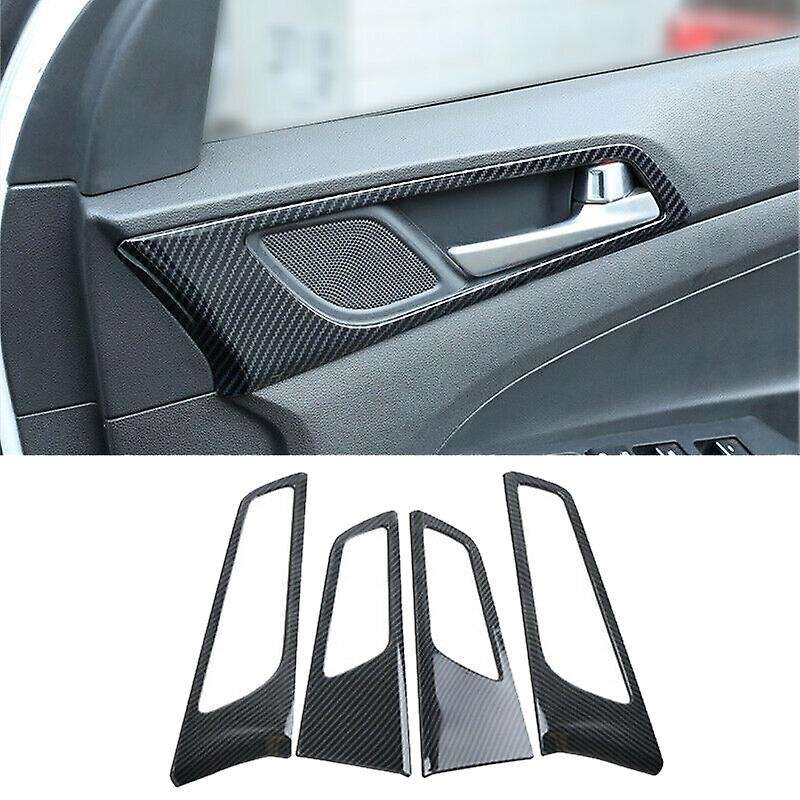for 2015-2019 Carbon Fiber Interior Door Handle Bowl Frame Cover Trim Decorative