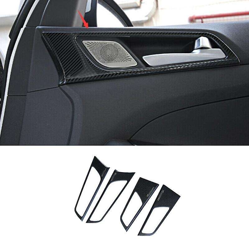for 2015-2019 Carbon Fiber Interior Door Handle Bowl Frame Cover Trim Decorative