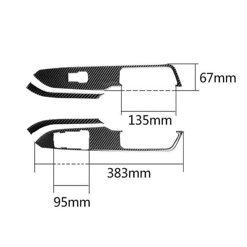 for 2015-2019 Car Interior Carbon Fiber Glass Lifting Frame 2Pcs