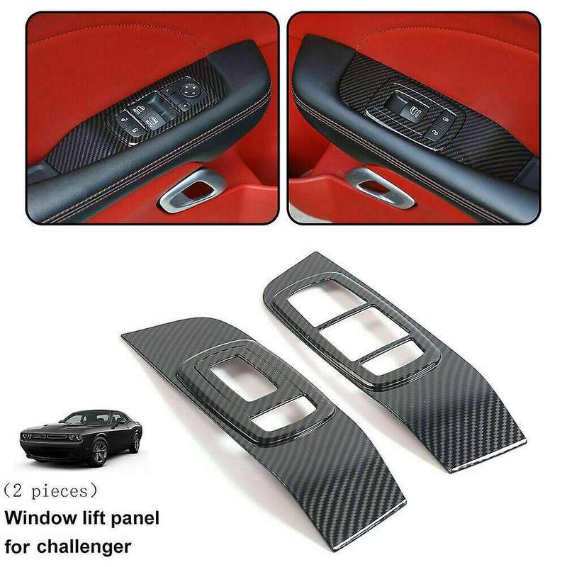 for 2015-2019 ABS Carbon Fiber Interior Door Window Switch Cover Trim