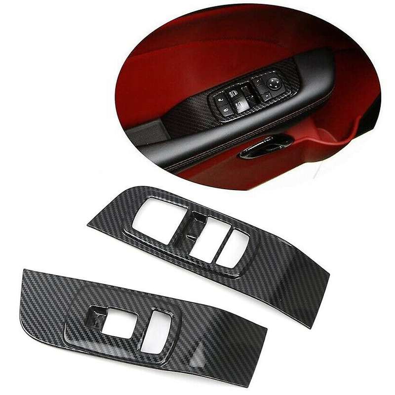 for 2015-2019 ABS Carbon Fiber Interior Door Window Switch Cover Trim