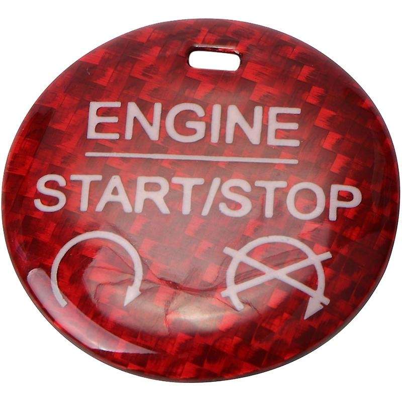 for 2015-2019 Carbon Fiber Car Engine Start Stop Button Sticker Interior Trim
