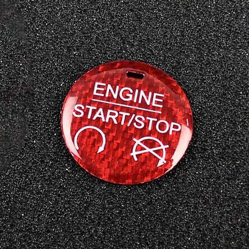 for 2015-2019 Carbon Fiber Car Engine Start Stop Button Sticker Interior Trim
