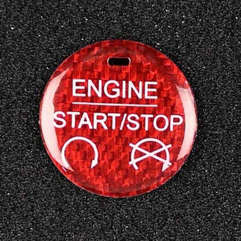 for 2015-2019 Carbon Fiber Car Engine Start Stop Button Sticker Interior Trim
