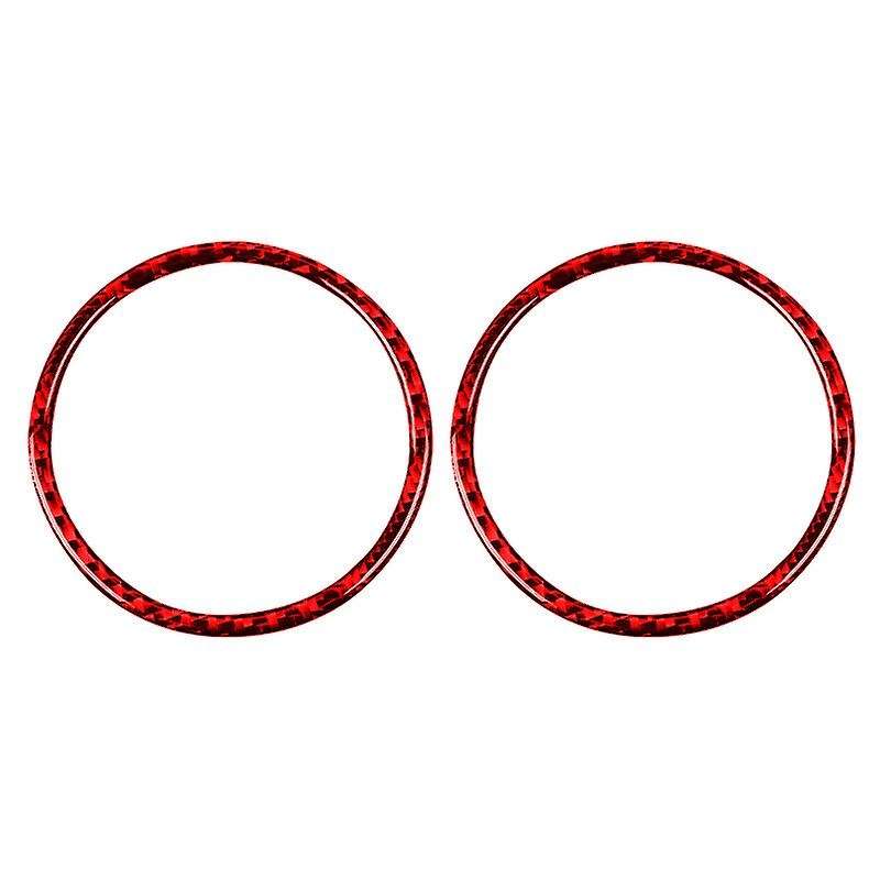 for 2015-2019 Carbon Fiber Sticker Rear Speaker Frame Ring Tweeters Bezel Trim Cover Red