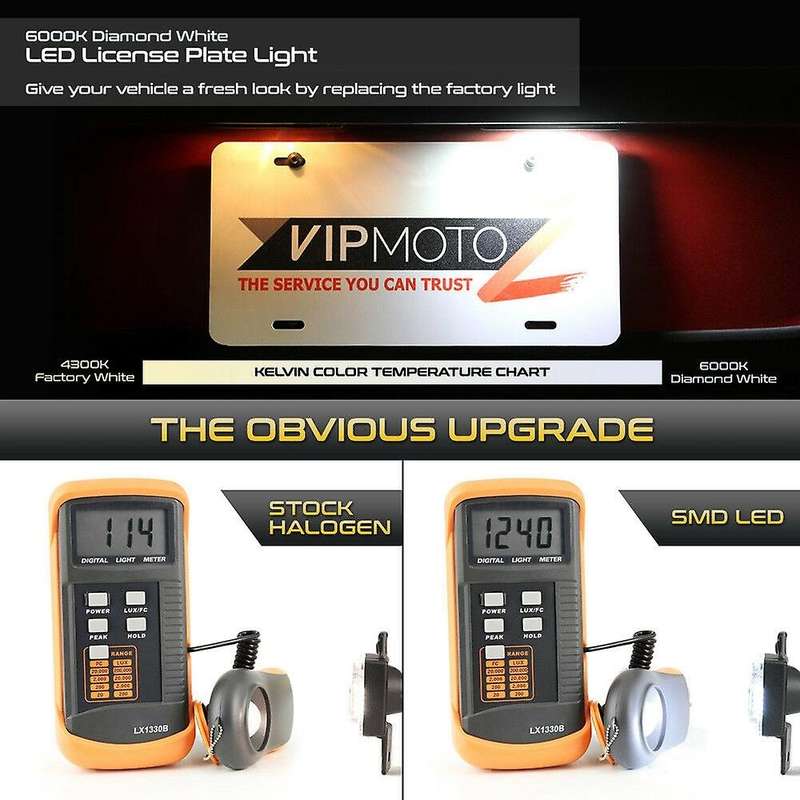 for 2015-2019 FULL-SMD LED License Plate Light Lamp Pair