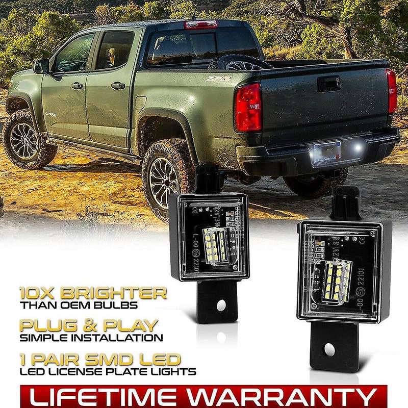 for 2015-2019 FULL-SMD LED License Plate Light Lamp Pair