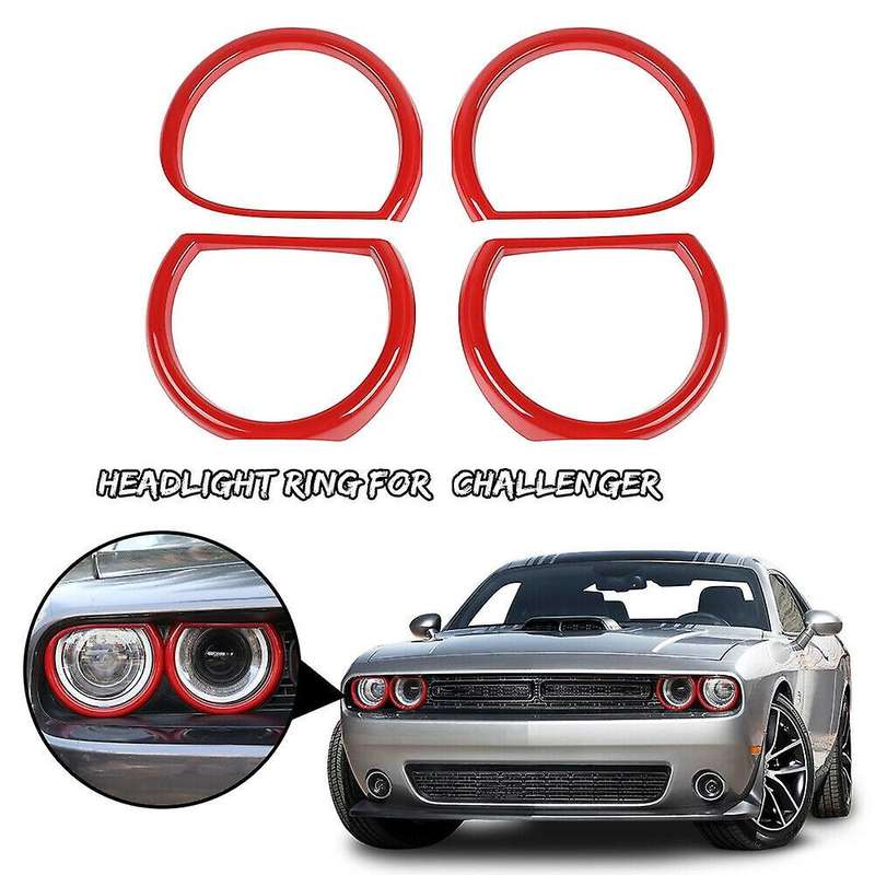 for 2015-2019 Front Headlight Bezels Trim Front Lamp Protective Cover Kit Red