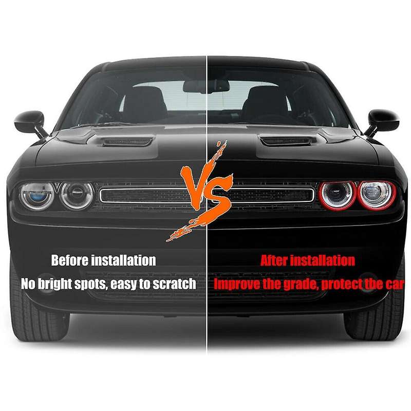 for 2015-2019 Front Headlight Bezels Trim Front Lamp Protective Cover Kit Red