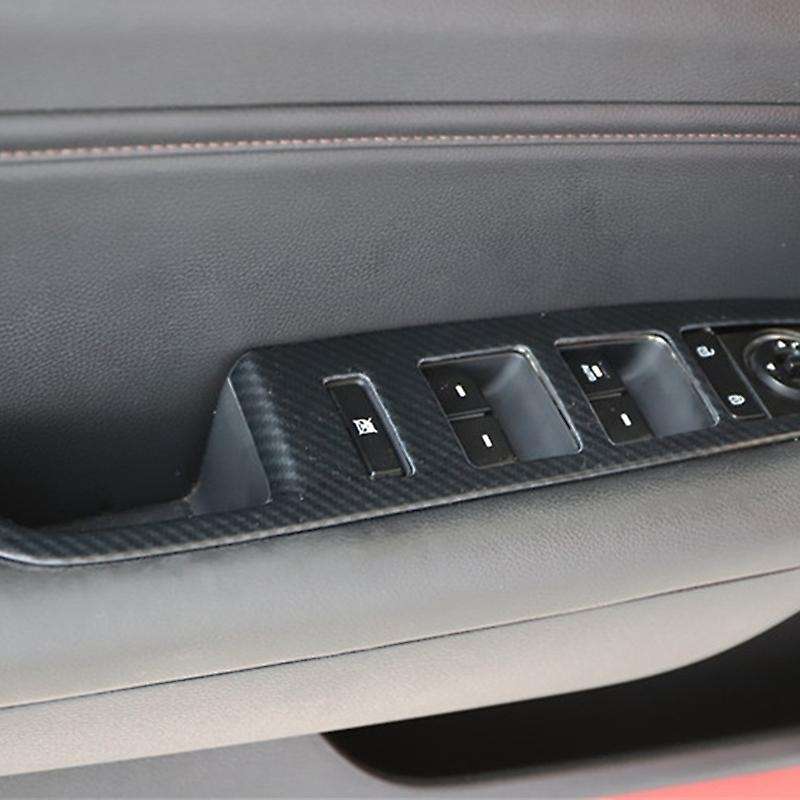 for 2015-2019 Carbon Fiber Window Lift Switch Button Panel Cover Trim Interior Door Armrest Decorat