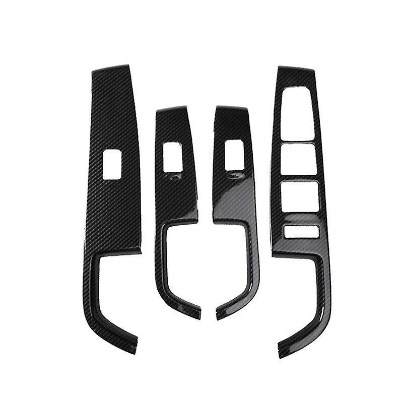 for 2015-2019 Carbon Fiber Window Lift Switch Button Panel Cover Trim Interior Door Armrest Decorat