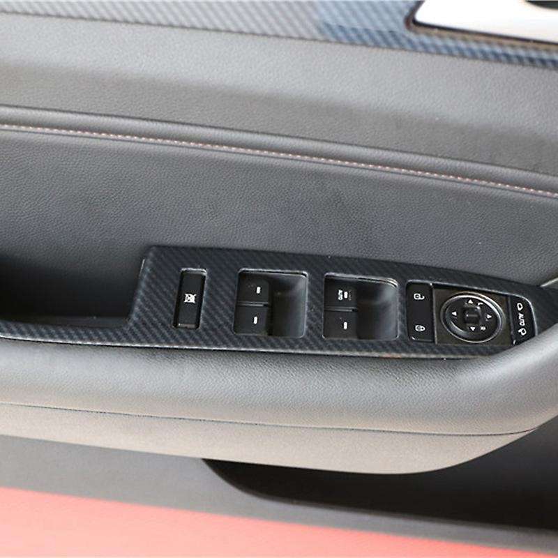 for 2015-2019 Carbon Fiber Window Lift Switch Button Panel Cover Trim Interior Door Armrest Decorat
