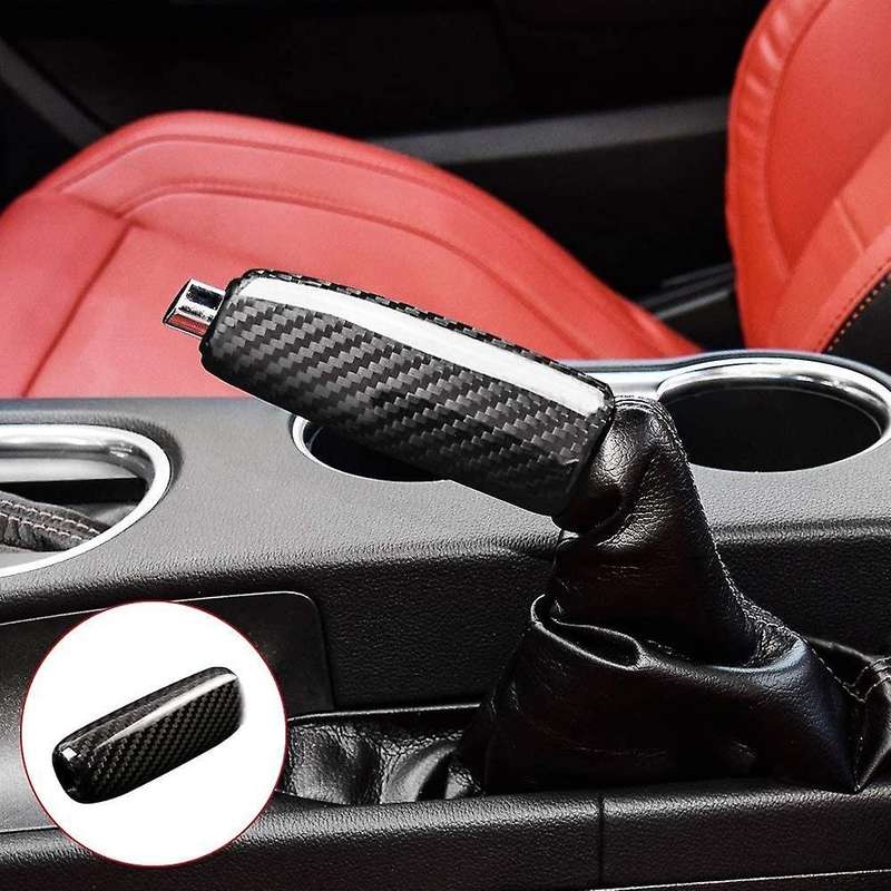 for 2015-2020 Car Carbon Fiber Parking Brake Lever Handbrake Cover Hand Brake Grip Accessories