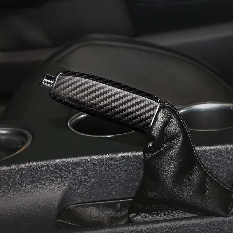 for 2015-2020 Car Carbon Fiber Parking Brake Lever Handbrake Cover Hand Brake Grip Accessories
