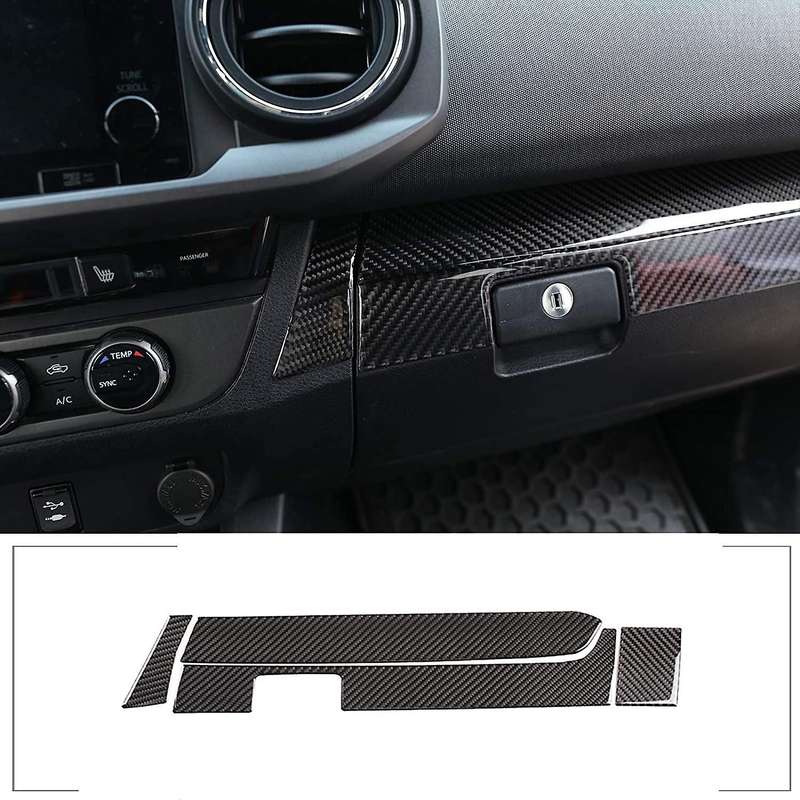 for 2015-2020 Car Center Control Dashboard Panel Cover Trim Glove Box Carbon Fiber Sticker Accessori