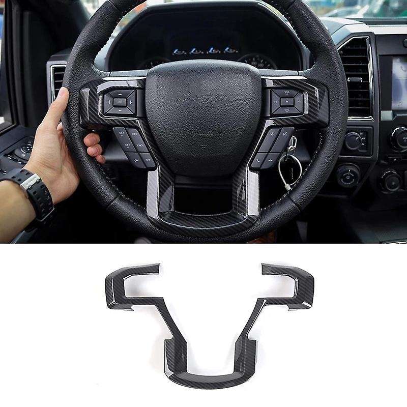 for 2015-2020 Car Carbon Fiber Steering Wheel Cover Trim Decorative Frame Accessories for F250 F350