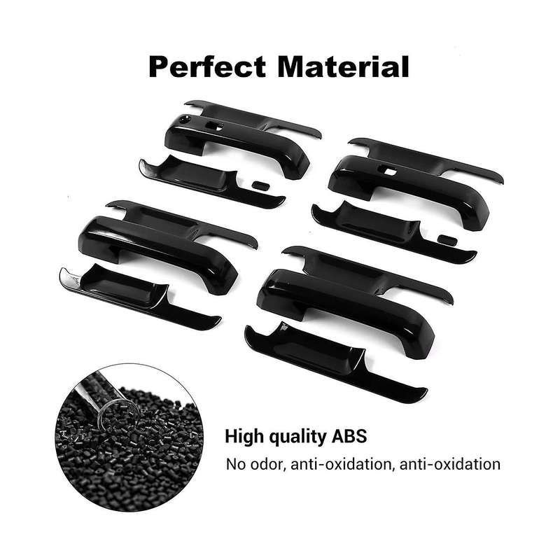 for 2015-2020 Door Handles Covers + Door Bowl Protector Covers Trim Accessories - Abs Black
