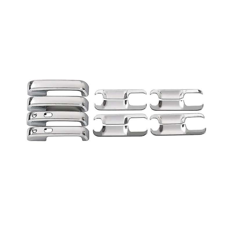 for 2015-2020 Door Handles Covers + Door Bowl Protector Covers Trim Accessories - Abs Silver