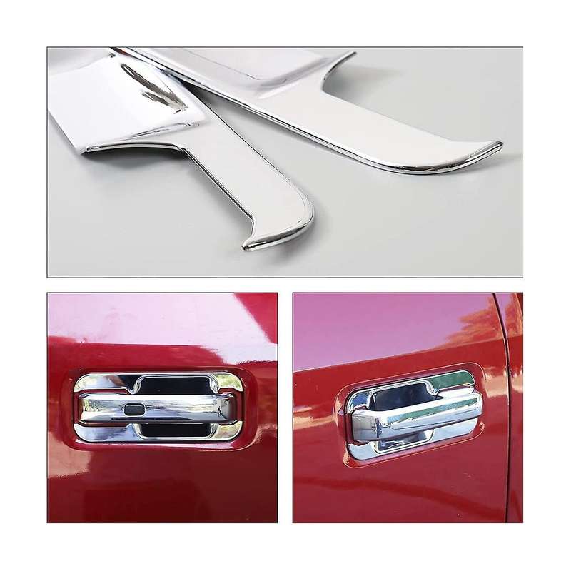 for 2015-2020 Door Handles Covers + Door Bowl Protector Covers Trim Accessories - Abs Silver