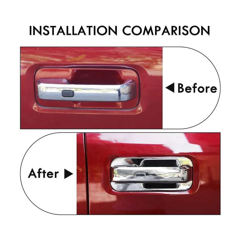 for 2015-2020 Door Handles Covers + Door Bowl Protector Covers Trim Accessories - Abs Silver