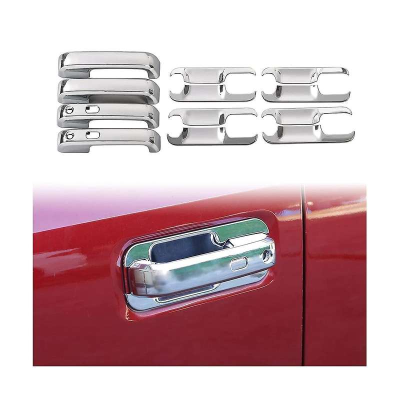 for 2015-2020 Door Handles Covers + Door Bowl Protector Covers Trim Accessories - Abs Silver