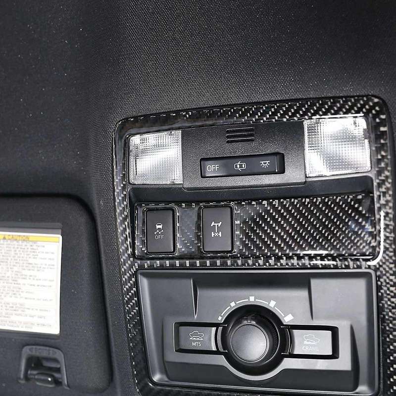 for 2015-2020 Car Front Row Roof Reading Lamp Light Cover Trim Frame Carbon Fiber Sticker Accessorie