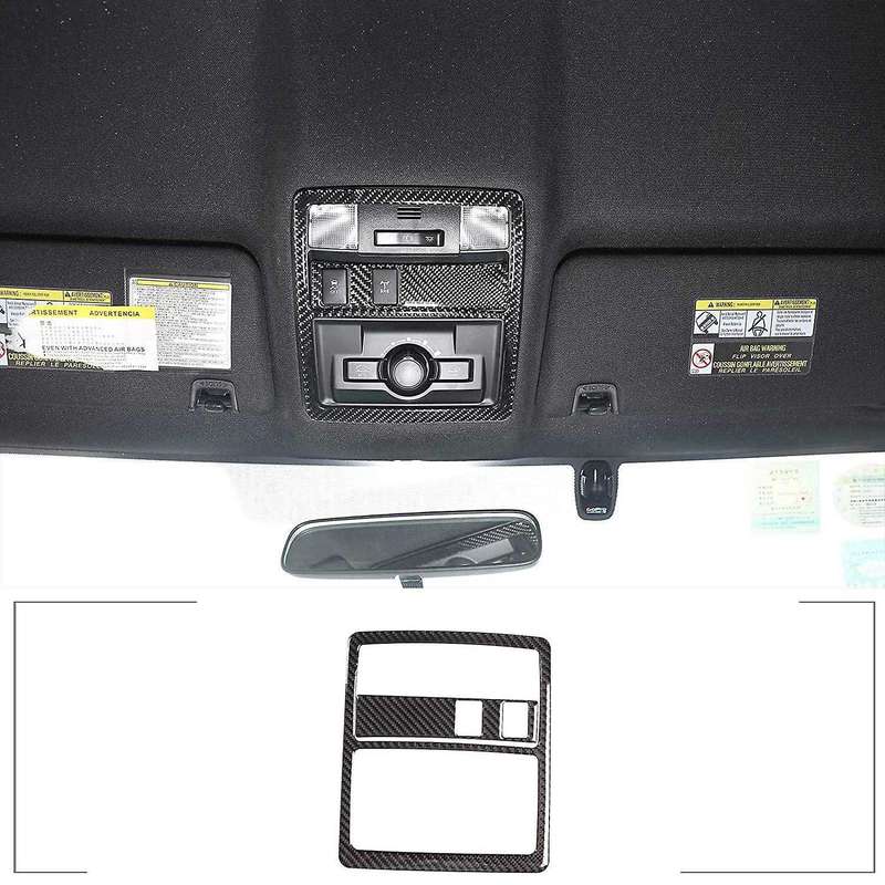 for 2015-2020 Car Front Row Roof Reading Lamp Light Cover Trim Frame Carbon Fiber Sticker Accessorie
