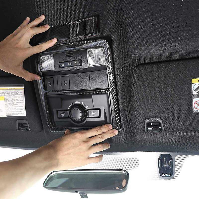for 2015-2020 Car Front Row Roof Reading Lamp Light Cover Trim Frame Carbon Fiber Sticker Accessorie