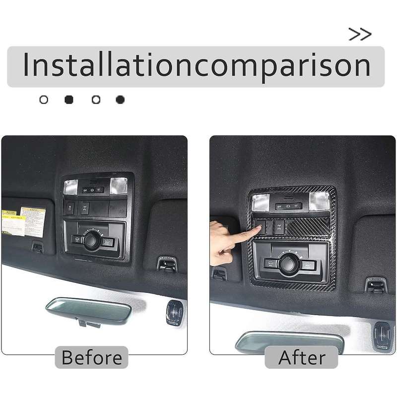 for 2015-2020 Car Front Row Roof Reading Lamp Light Cover Trim Frame Carbon Fiber Sticker Accessorie