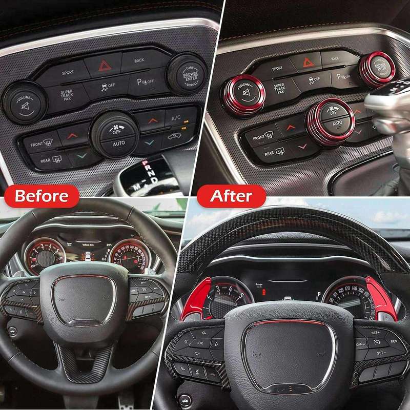 for 2015-2020 Steering Wheel Shift Paddle+Air Conditioner Switch CD Button Knob (Not Fit Version)