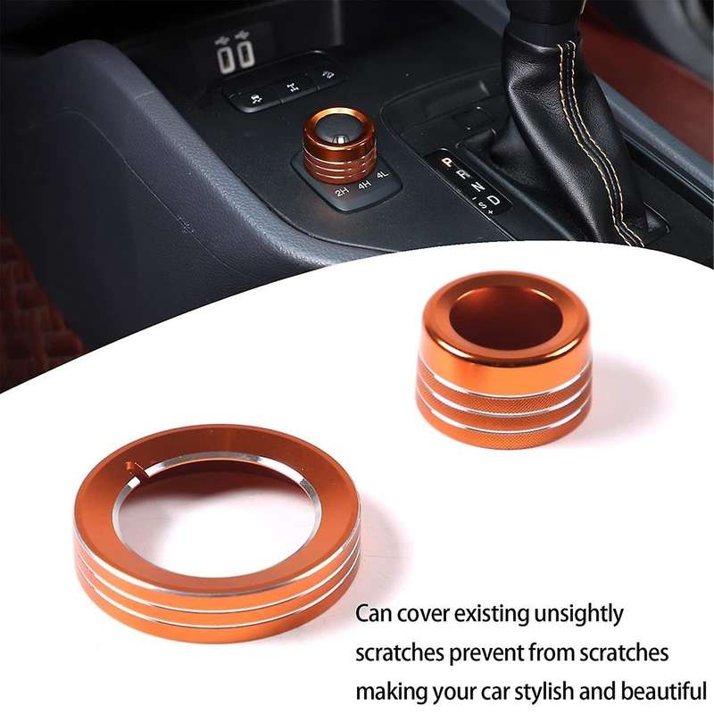 for 2015-2021 Headlight Switch/4wd Knob Ring Cover Trim Decoration Accessories Aluminum Alloy (oran