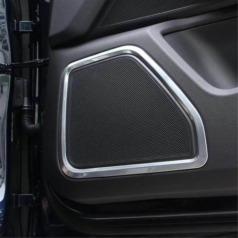 for 2015-2021 Silver ABS Door Speaker Horn Ring Frame Cover Trim