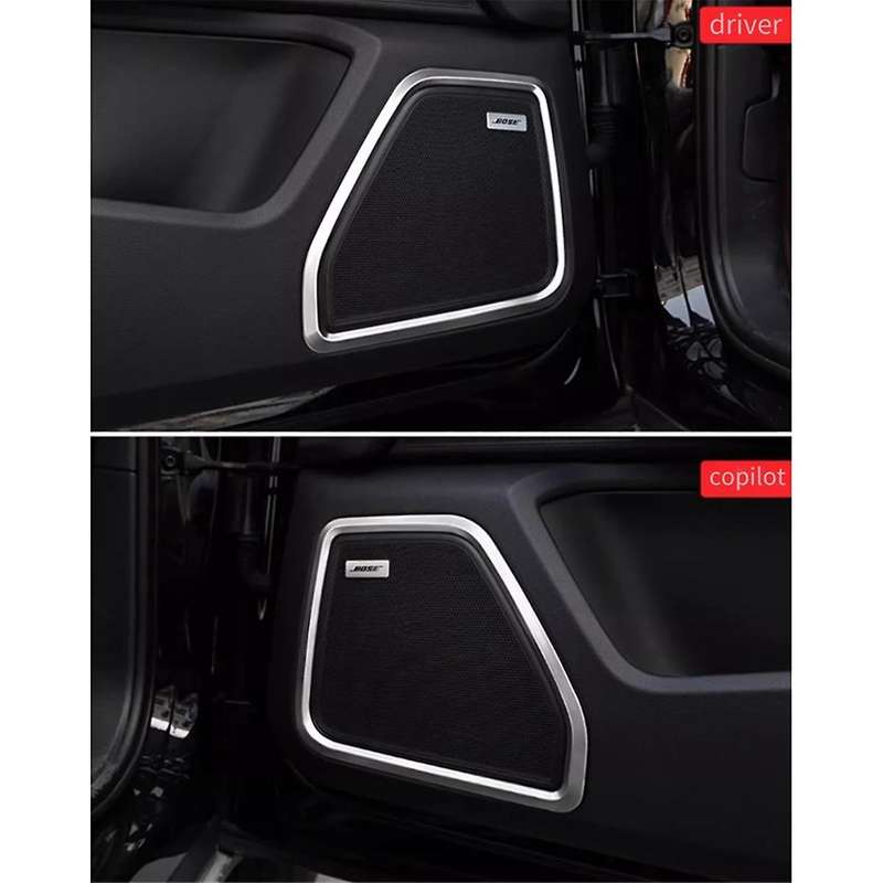 for 2015-2021 Silver ABS Door Speaker Horn Ring Frame Cover Trim