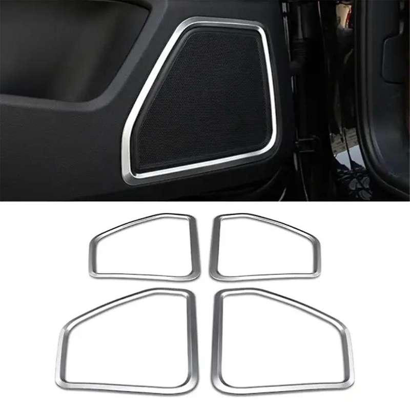 for 2015-2021 Silver ABS Door Speaker Horn Ring Frame Cover Trim