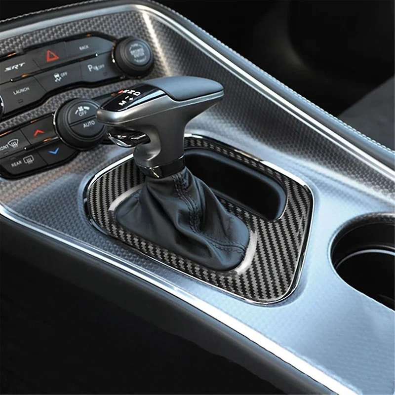 for 2015-2023 Real Carbon Fiber Center Console Gear Shift Panel Cover Trim Interior Accessories