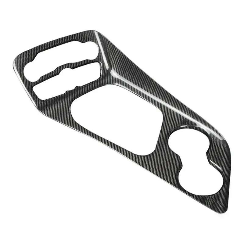 for 2015-2023 Real Carbon Fiber Center Console Gear Shift Panel Water Cup Holder Cover Trim